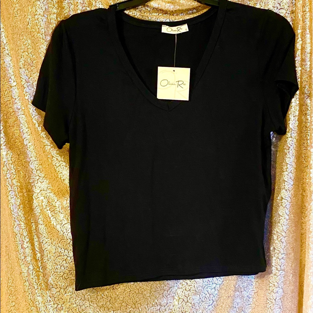 VNECK CROP TOP NWT